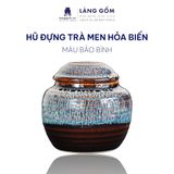  Hũ đựng trà men hoả biến 