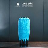  Bình hoa men hỏa biến dáng ống dù màu xanh đồng (mới) 