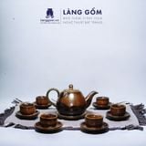  Bộ ấm chén men hỏa biến dáng quả bưởi (TH) 