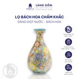  Lọ hoa vẽ bách hoa chấm màu nhiều họa tiết, kiểu dáng - Gốm sứ Biên Hoà (TH) 