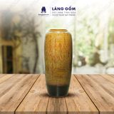  Bình hoa men hỏa biến dáng ống dù màu hổ phách nâu 