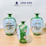  Bình hút lộc Vẽ vàng 18K vẽ nổi dệt gấm thêu hoa phong thủy 