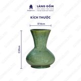  Bình hoa men hỏa biến dáng tỏi dẹt màu thiên thanh 