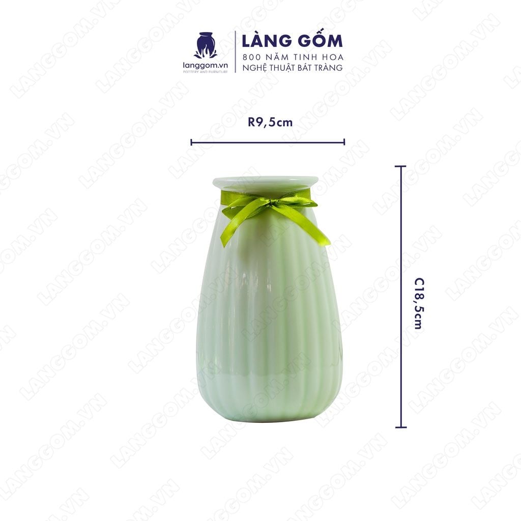  Bình hoa men ngọc dáng giỏ cua bé 