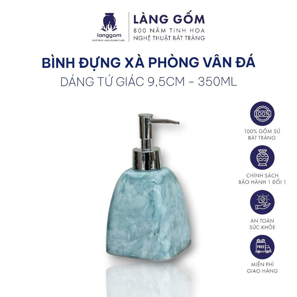  Bình đựng xà phòng sữa tắm dầu gội màu vân đá 
