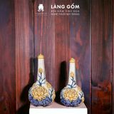  Nậm rượu thờ cúng 1 bầu men rạn đắp nổi 