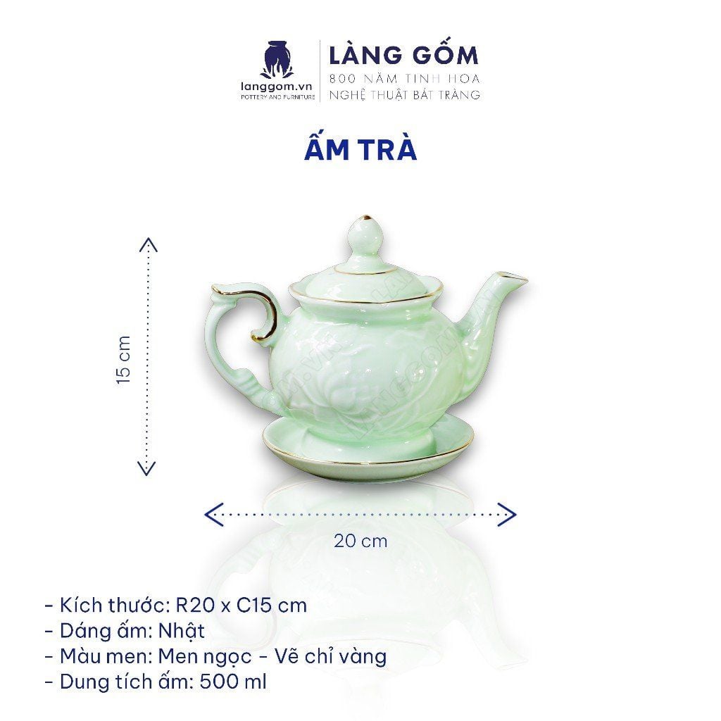  Bộ ấm chén dáng Phú Quý (TH) 