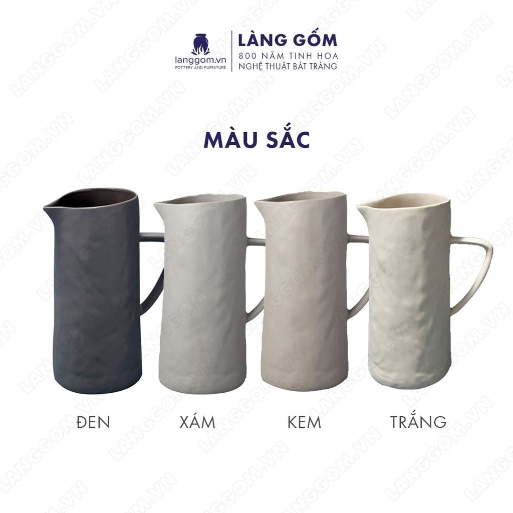  Bình gốm men mát có quai đựng nước rót sữa 
