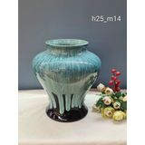  Bình hoa men hỏa biến dáng vò đĩa bay chân cao 