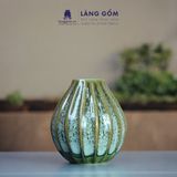  Bình hoa men hỏa biến dáng búp sen màu thiên thanh 