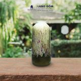  Bình hoa men chảy màu kem dáng bầu 