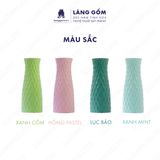  Bình hoa men mát dáng giỏ đan màu pastel 