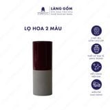  Bình hoa men mát mix 2 màu đỏ - xám 