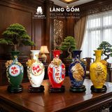  Bảo Bình Tích Lộc Gốm Bát Tràng Cao Cấp - Đắp Nổi 3D Hoàng Kim Màu Ngũ Hành - Quà Tặng Sang Trọng 