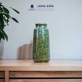  Bình hoa men hỏa biến dáng Chai kẻ màu Xanh hoa 