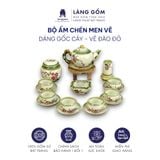  Bộ ấm chén gốm sứ Bát Tràng họa tiết vẽ tay kiểu Gốc cây - Dung tích 340 - 620ml 