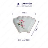  Bộ bát đĩa hoa mặt trời men trắng vẽ hoa sen hồng 