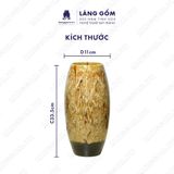  Bình hoa men hỏa biến dáng bom đại màu hổ phách nâu 