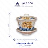  Bát sâm bày bàn thờ men rạn đắp nổi 
