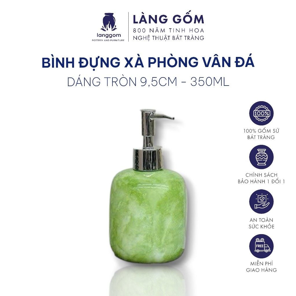  Bình đựng xà phòng sữa tắm dầu gội màu vân đá 