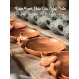  Khay đĩa lót ấm trà đắp chim sẻ thủ công 