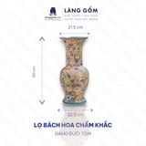  Lọ hoa vẽ bách hoa chấm màu dáng đuôi tôm - Gốm sứ Biên Hòa 
