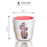  Cốc méo vẽ họa tiết cô gái Việt Nam nhiều màu sắc 