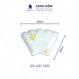  Bộ bát đĩa hoa mặt trời men trắng vẽ họa tiết vẽ tay 