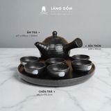  Bộ ấm chén quai chuôi màu đen sần có vệt 