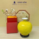  Bình hút lộc vân đá trơn chỉ vàng phong thủy - kèm đế lót và hộp xi lụa cao cấp 