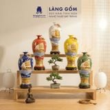  Mai Bình Tích Lộc Phong Thủy Đắp Nổi 3D Gốm Sứ Bát Tràng - Thuận Buồm Xuôi Gió - Quà Tặng Cao Cấp 