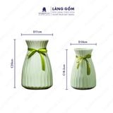  Bình hoa men ngọc dáng loe khía 