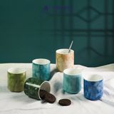  Cốc trụ không quai màu vân đá 