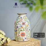  Bình hoa men màu họa tiết dây leo (TH) 