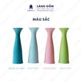  Bình hoa men mát dáng khăn vặn màu pastel 
