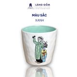  Cốc méo vẽ họa tiết cô gái Việt Nam nhiều màu sắc 