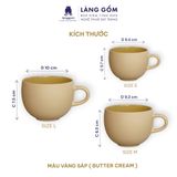  Bộ cốc đĩa có quai kiểu Mohem dáng tròn men mờ dáng basic nhiều màu 