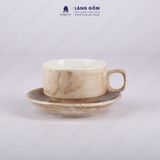  Cốc gốm sứ kiểu Cappuccino dung tích 150ml uống trà, cà phê, nước ,vân đá nhiều màu 