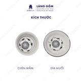  Bộ bát đĩa sứ trắng vẽ hoa dây - Set bàn ăn 11 món 