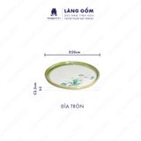  Bộ ấm chén dáng quai chuôi vẽ trúc xanh kèm khay tròn 