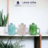  Cốc gốm sứ vân đá tay cầm chữ C có lõi lọc trà, dung tích 350ml 
