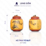  Hũ đựng trà đất nung tứ quý Tùng, Cúc, Trúc, Mai 