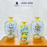  Bình hút lộc Vẽ vàng 18K vẽ nổi dệt gấm thêu hoa phong thủy 