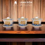  Bát sâm bày bàn thờ men rạn đắp nổi 