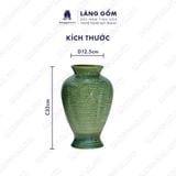  Bình hoa men hỏa biến dáng đùi dế đại màu thiên thanh 