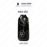  Bình cắm men mát dáng trụ khắc hoa lá 