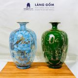  Bình hút lộc vân đá vẽ vàng 18K Phúc Đức Tài Lộc - bổ khung tứ cảnh phong thủy 