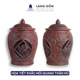  Hũ đựng gạo khắc nổi Phúc Tâm An 