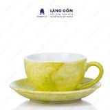  Bộ cốc đĩa gốm sứ kiểu Cappuccino dáng thấp dung tích 220ml 