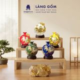  Bình Hút Lộc Gốm Sứ Bát Tràng Đắp Nổi Mã Đáo Thành Công Vẽ Vàng Kim - Quà Tặng Phong Thủy Cao Cấp 